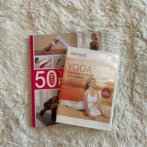 50 Best Yoga Positions book and Element Yoga for stress relief & flexibility DVD